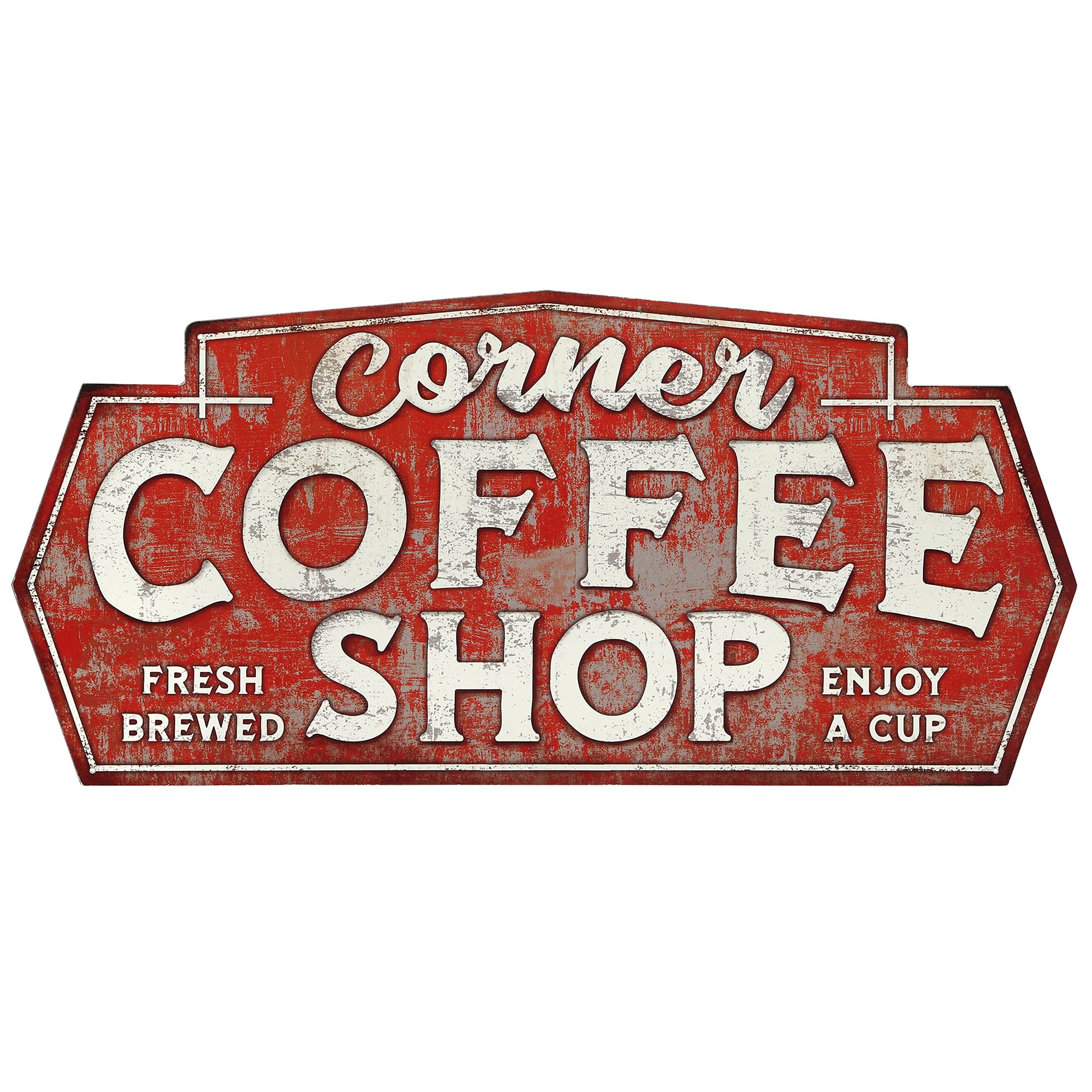 Amazon.com: Corner Coffee Shop Metal Sign - Large Vintage Wall